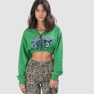 Adika Green Cropped Hoodie